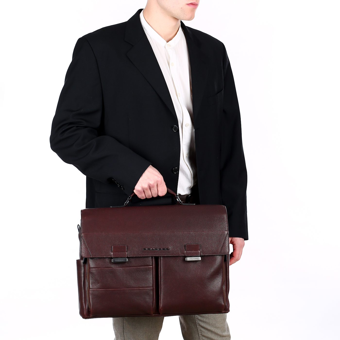 Деловой портфель с откидным клапаном Piquadro Paavo