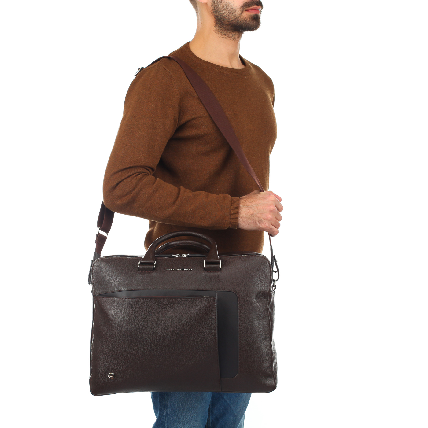 Мужская деловая сумка с плечевым ремнем Piquadro Pan