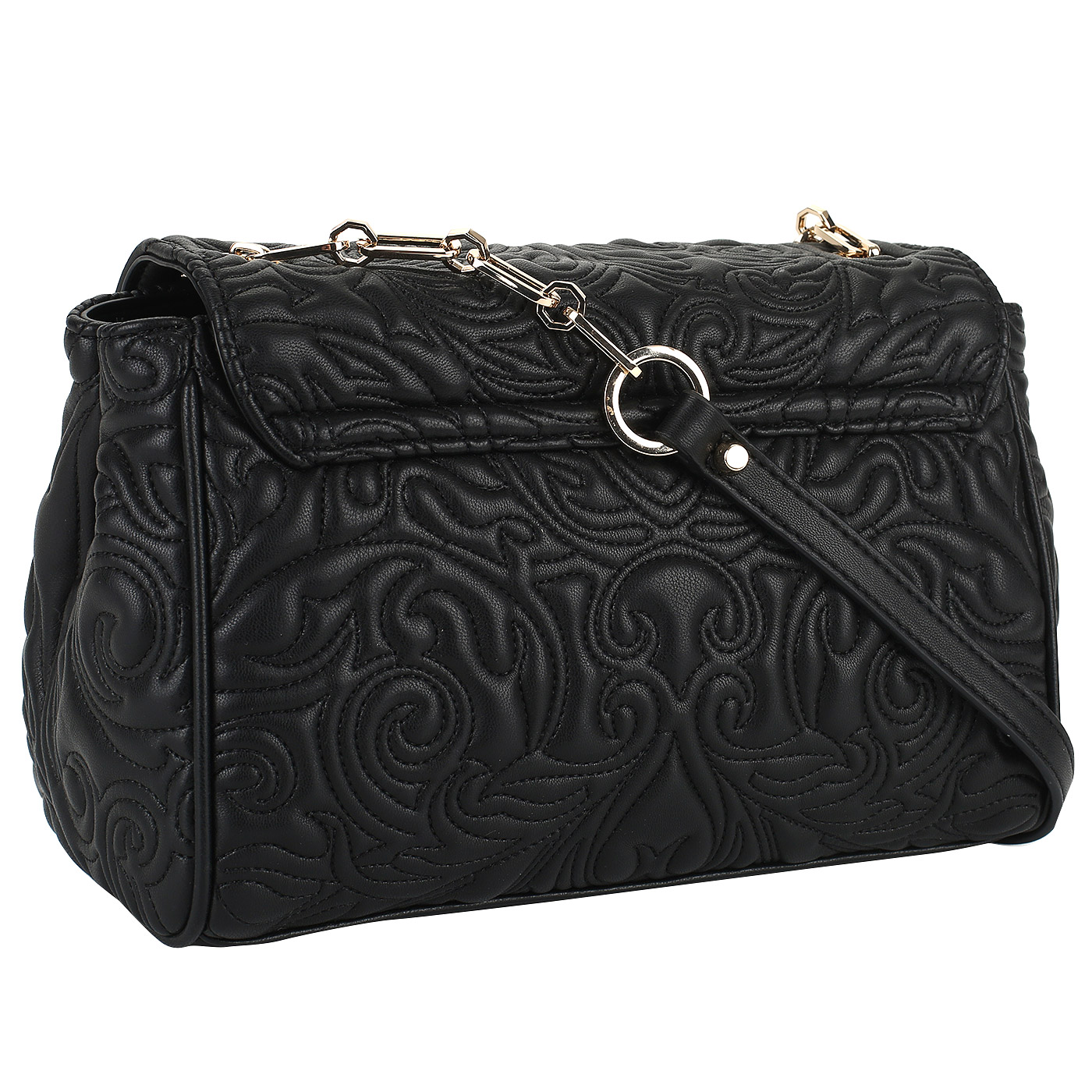 Черная сумочка с вышивкой Cavalli Class Blossom
