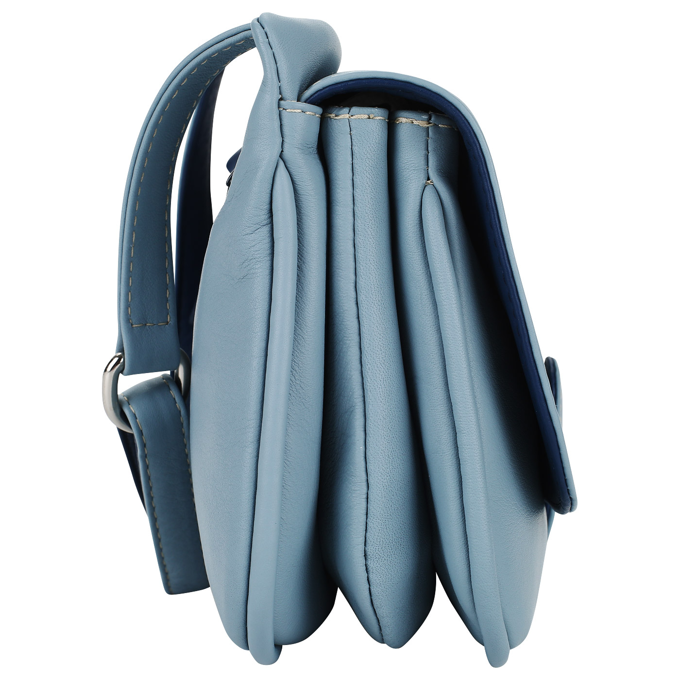 Голубая сумочка с тремя отделами Bruno Rossi 