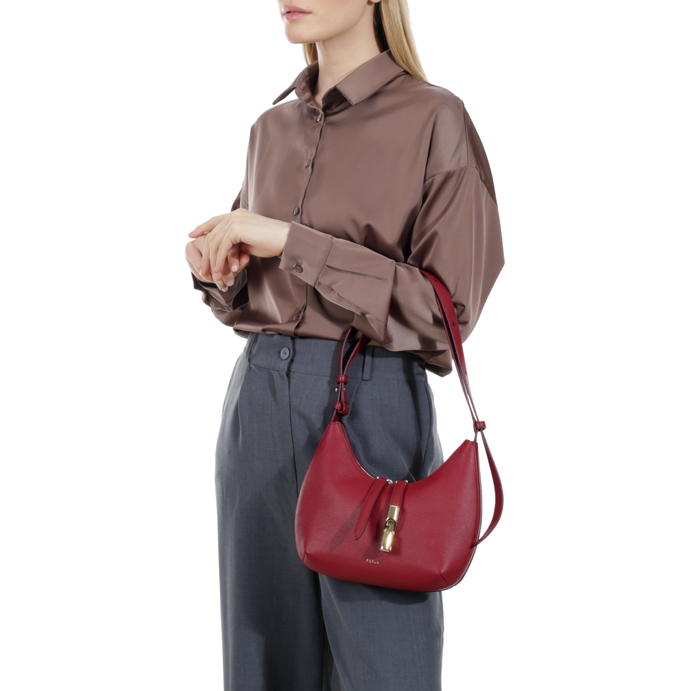 Кожаная сумка через плечо Furla Goccia