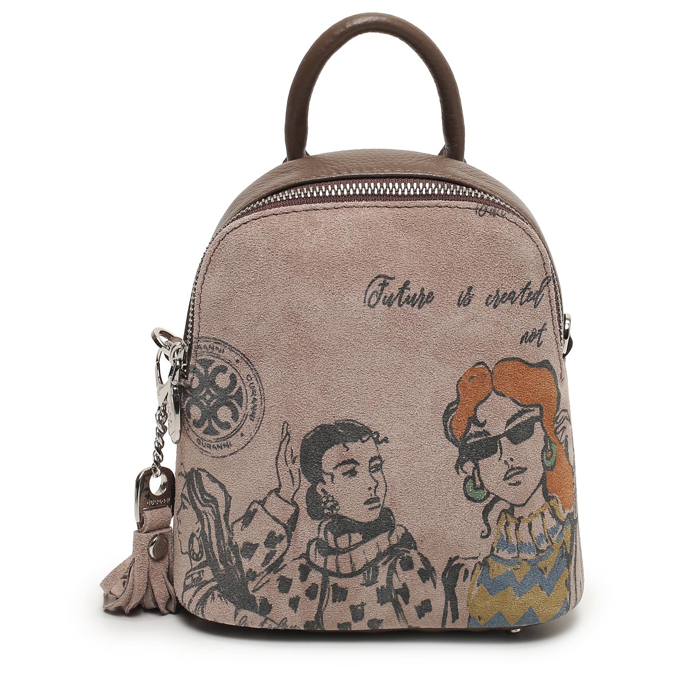 Curanni Кожаный рюкзак с принтом