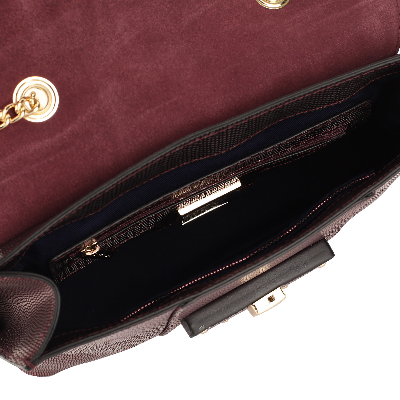Бордовая кожаная сумочка Cromia Yvon