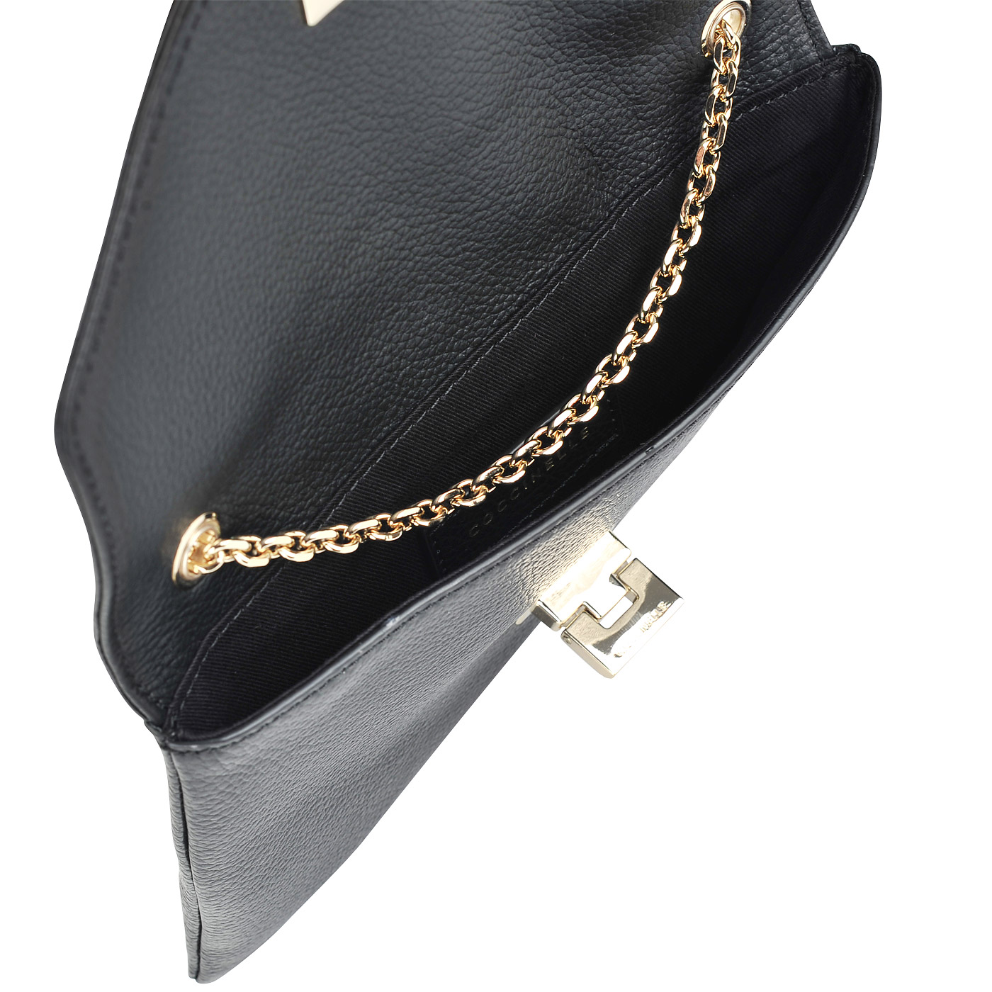 Женская кожаная сумочка кросс-боди на цепочке Coccinelle Pochette