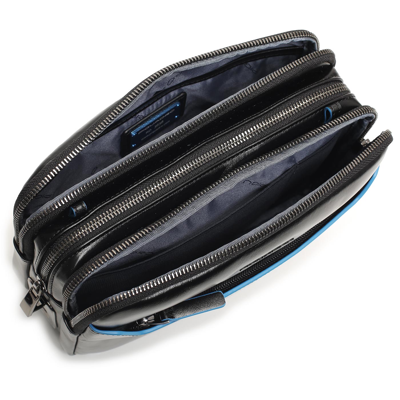 Кожаная визитка с умным замком Piquadro Blue square