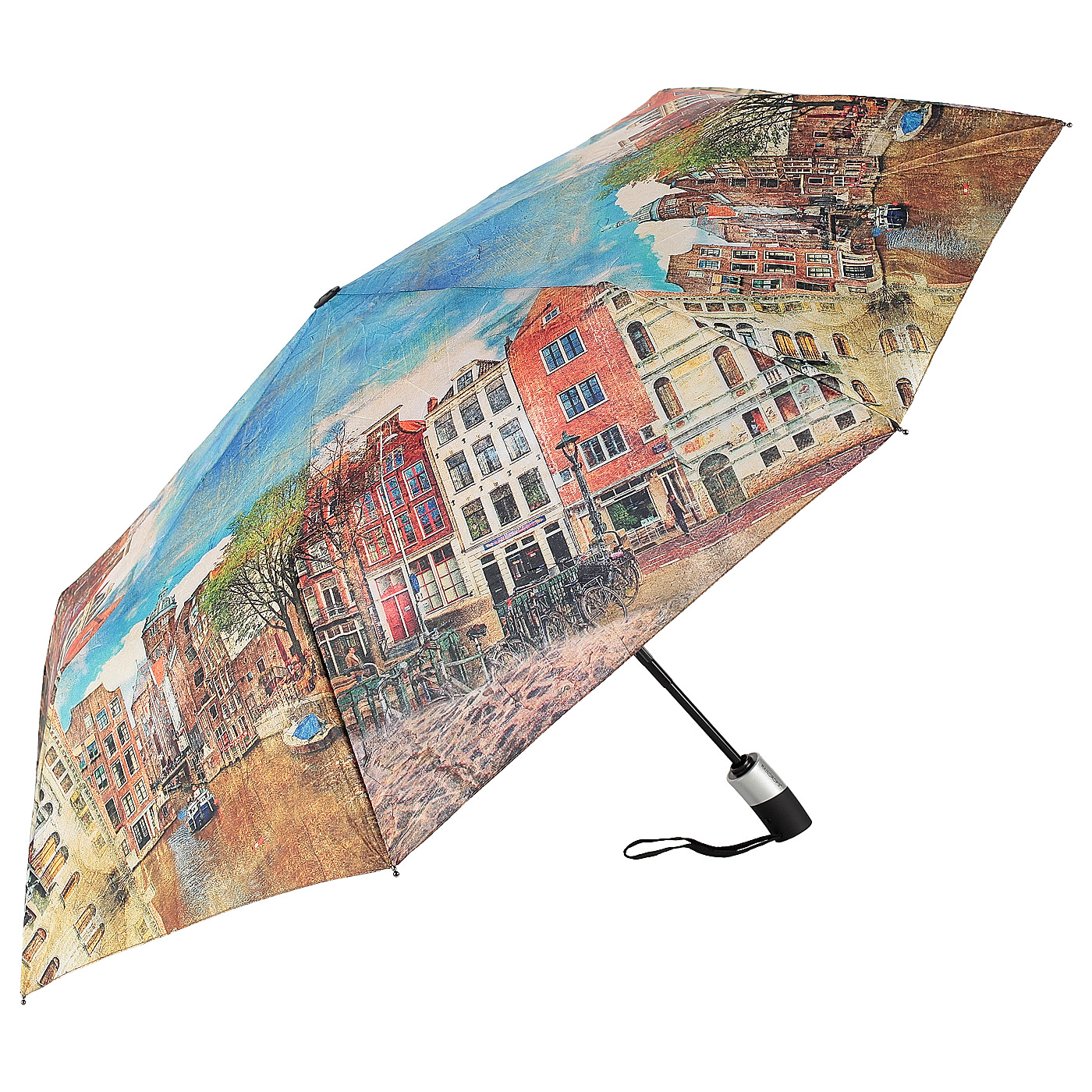 Raindrops Автоматический зонт с городским принтом